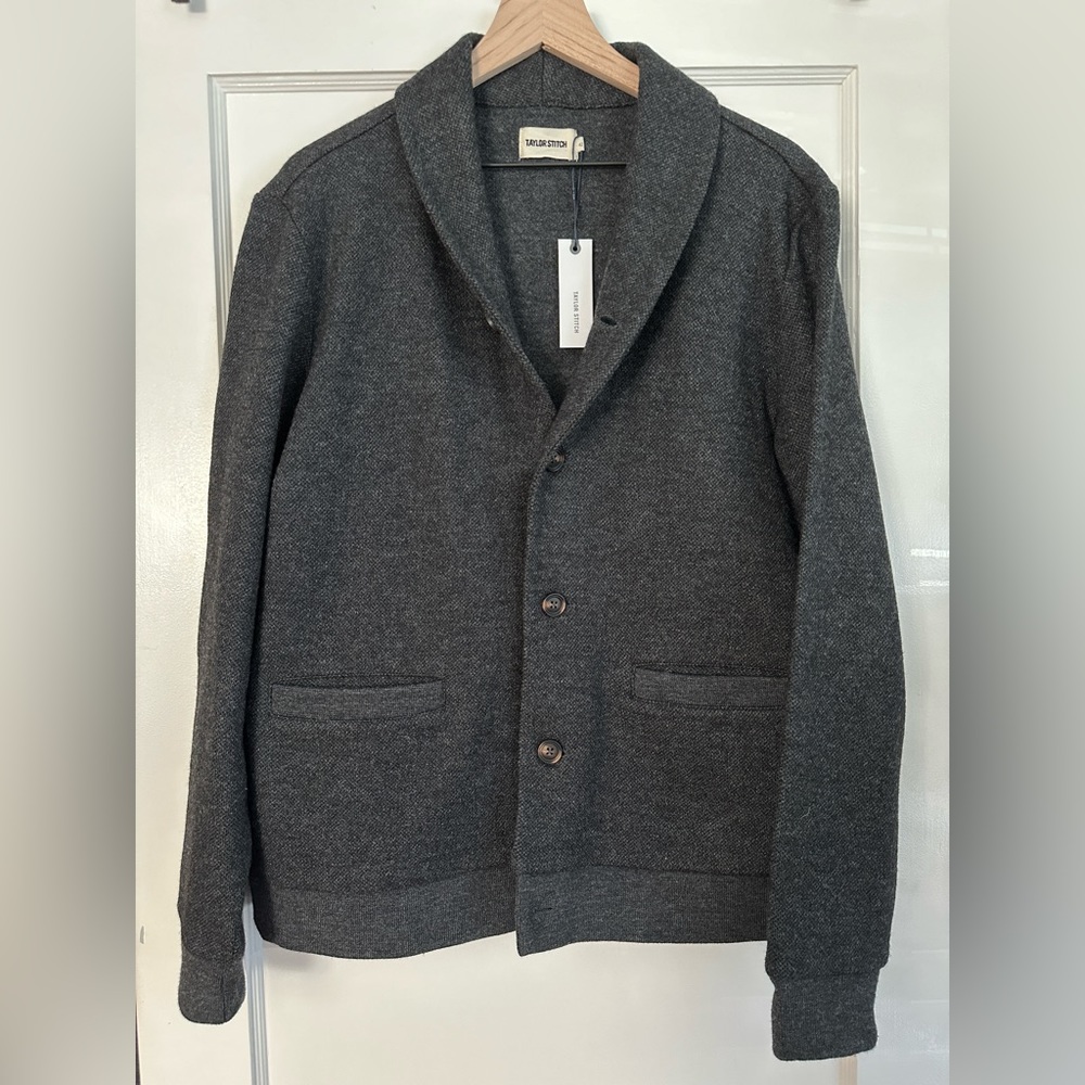 ARCHIVE | The Weekend Cardigan in Charcoal Herringbone Wool